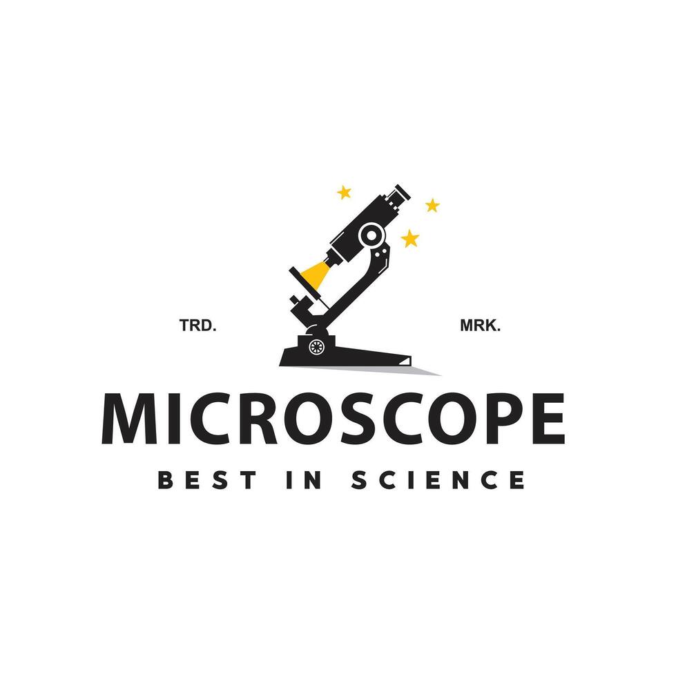 vector illustration of microscope logo icon for science and technology