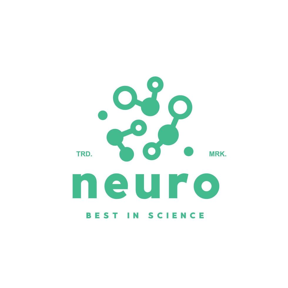 vector ilustración de cerebro neurona logo icono con digital inteligencia combinación
