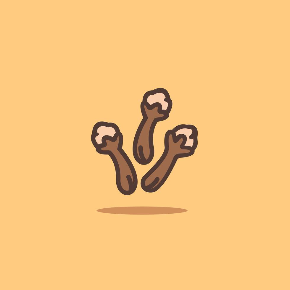 vector illustration of the cloves spice logo icon, cloves kitchen spice for the cooking industry
