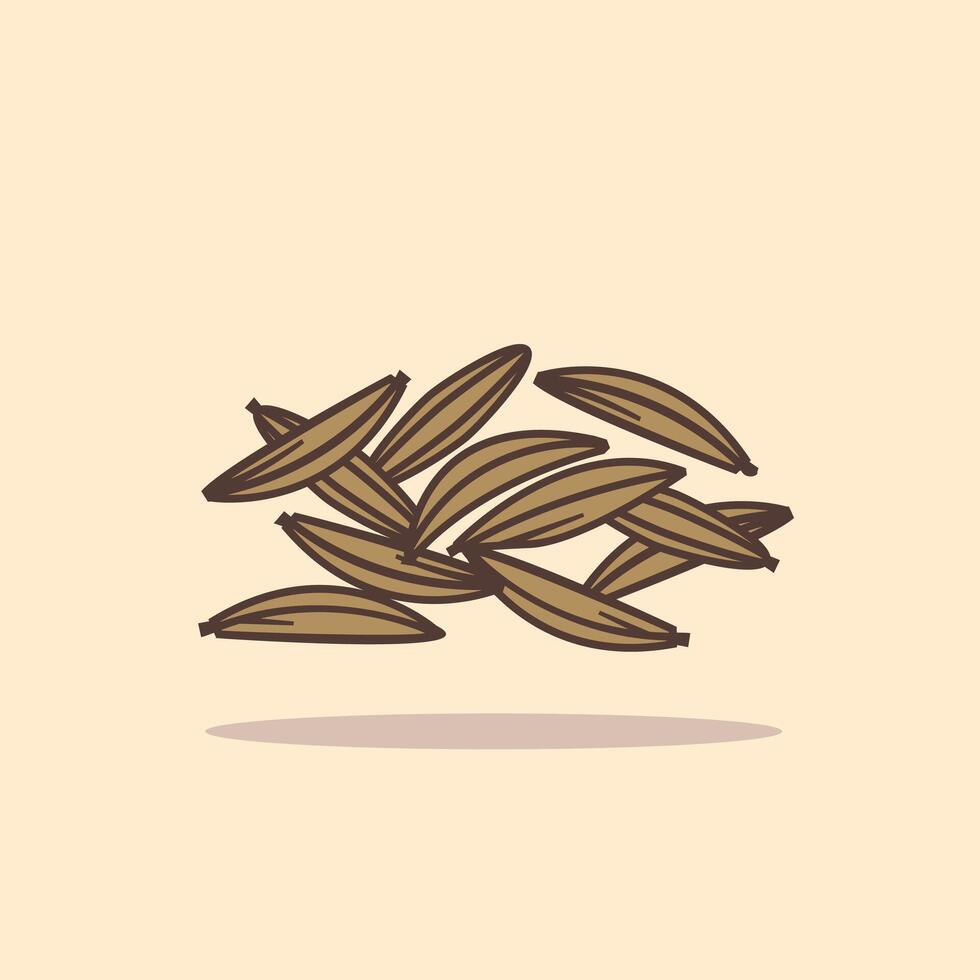 vector illustration of the cumin spice logo icon, cumin kitchen spice for the cooking industry