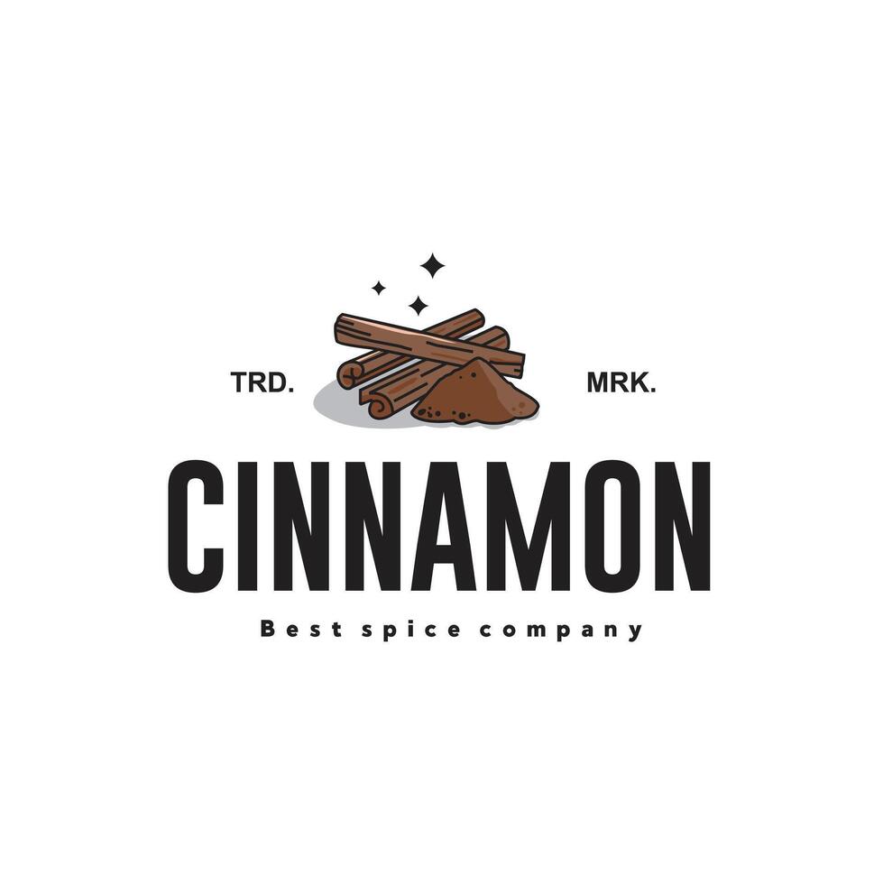 vector illustration of the cinnamon spice logo icon, cinnamon kitchen spice for the cooking industry