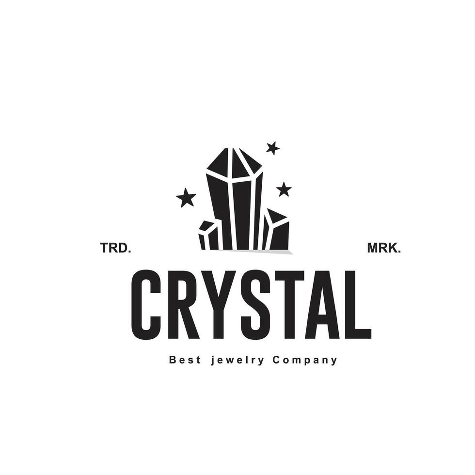 crystal stone jewelry logo icon vector illustration for trade industry and art collectors