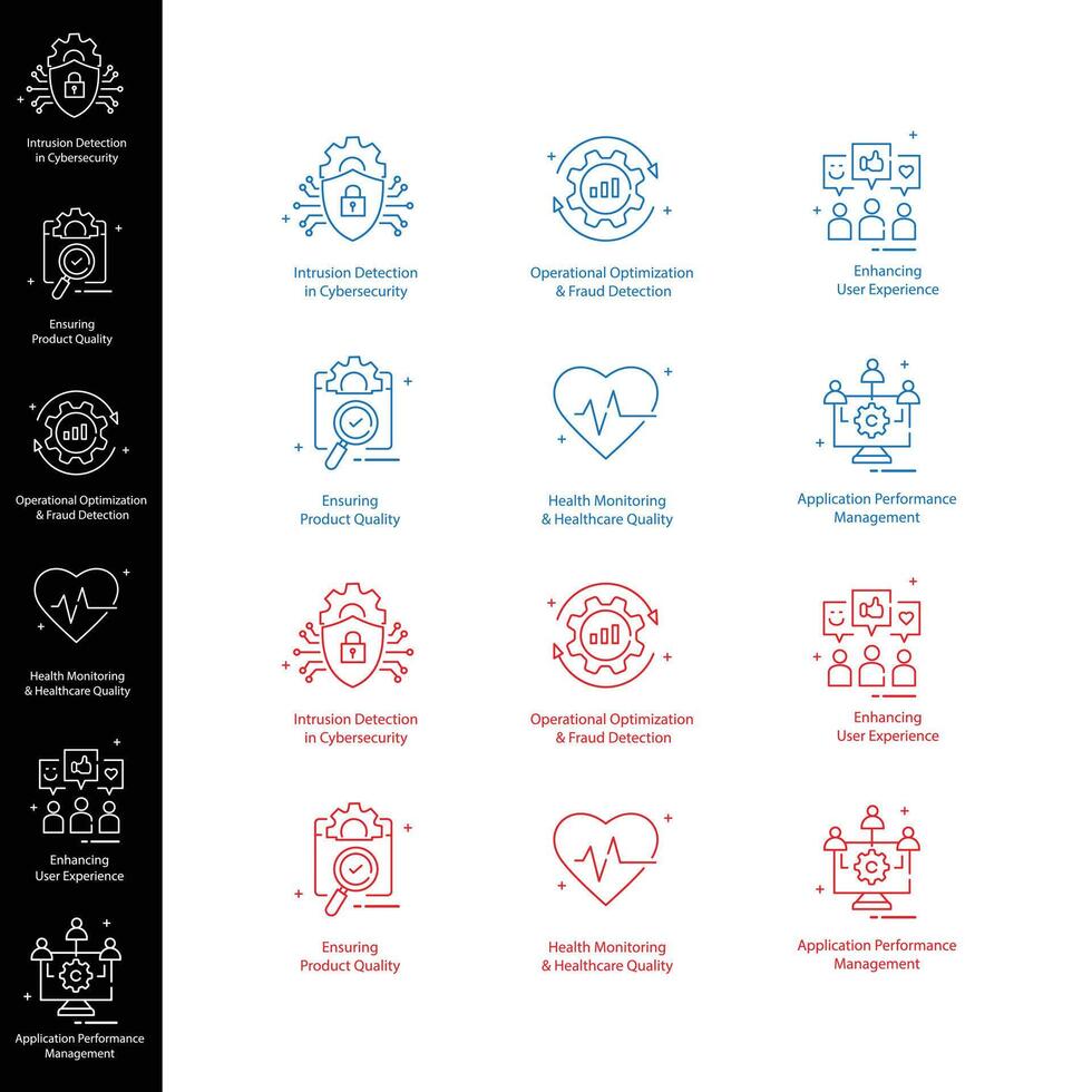 AI Anomaly Detection Vector Symbol Pack Identifying Data Irregularities
