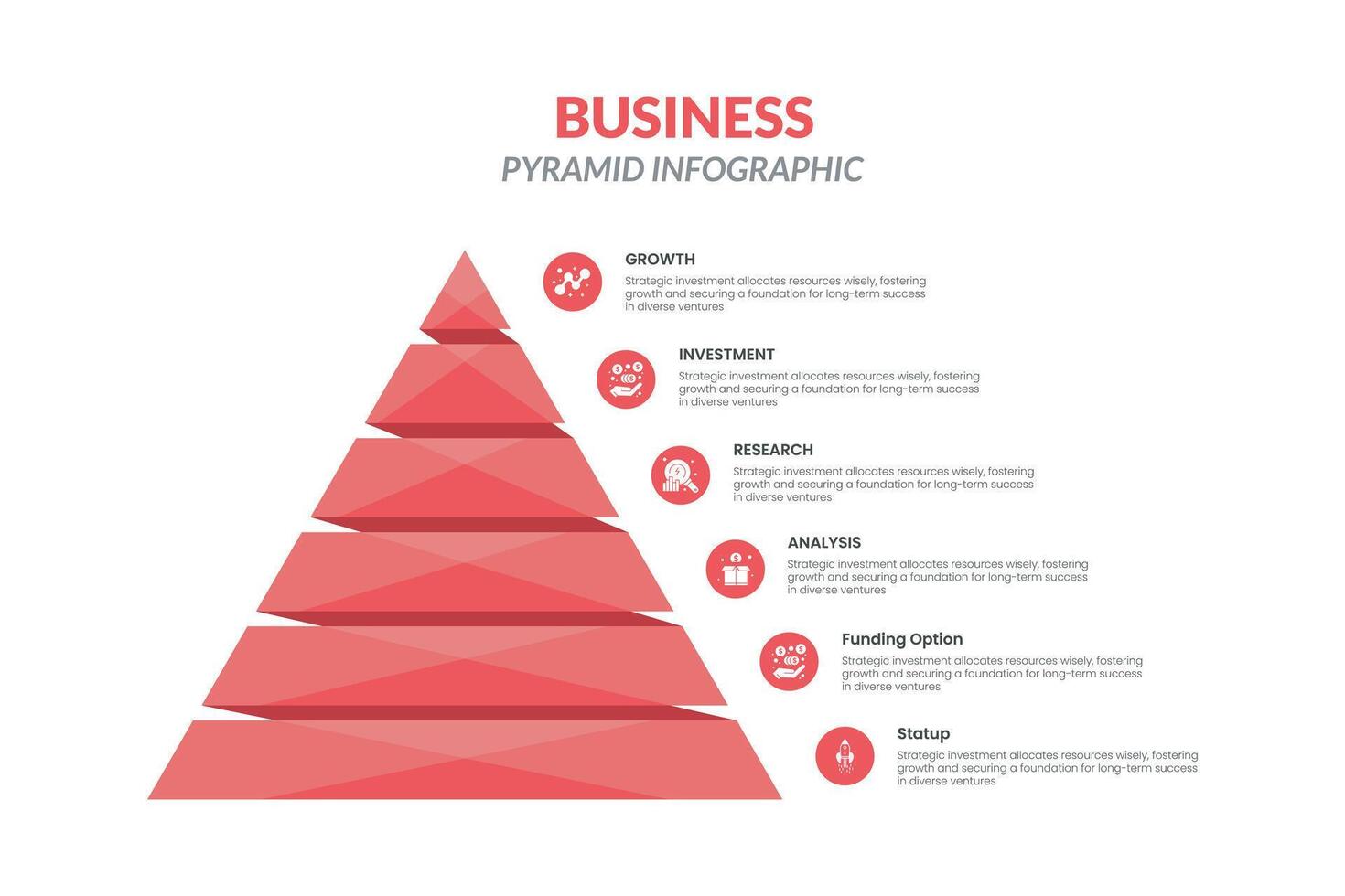 Best of Unique Pyramid Infographic Template 2024  - editable pyramid vector