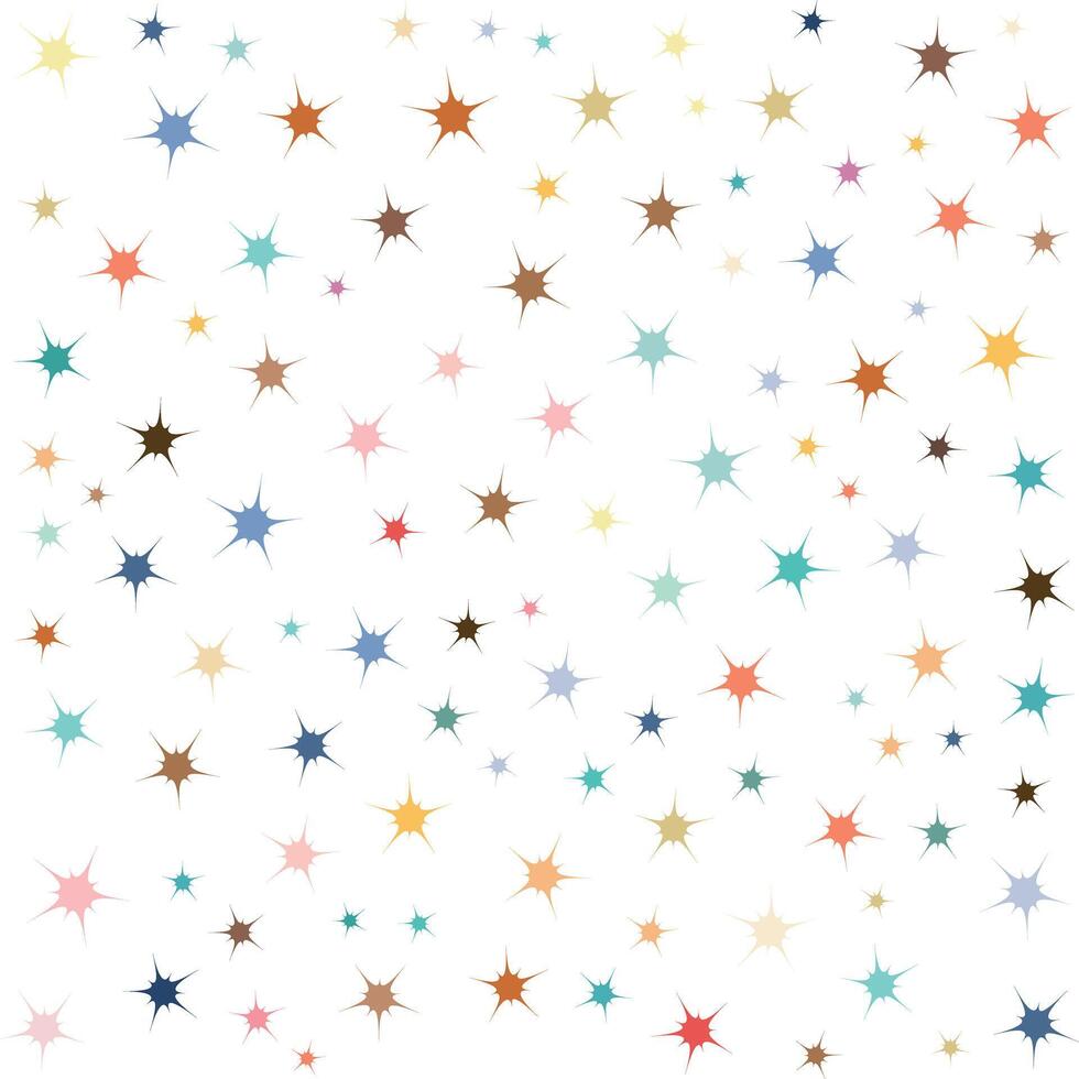 Seamless Stars pattern multicolor isolated on white background vector illustration