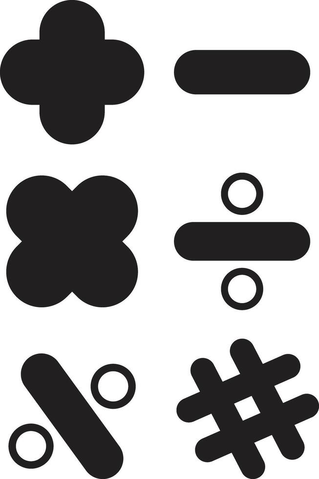 Mathematical symbol set isolated on a white background vector illustration