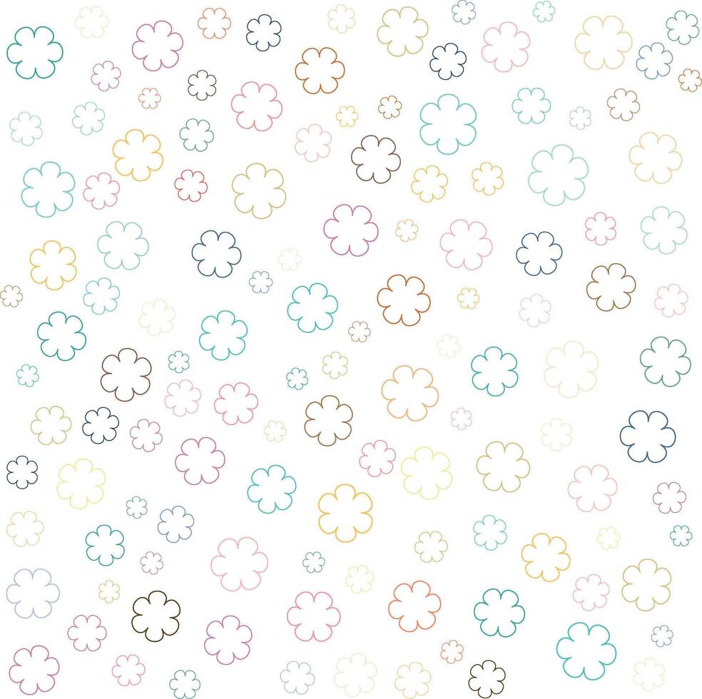 Pattern of asterisk colorful flower isolated on white background vector illustration