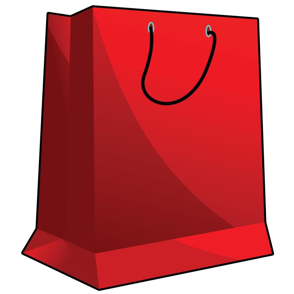 Shopping bag isolated on white background realistic vector illustration