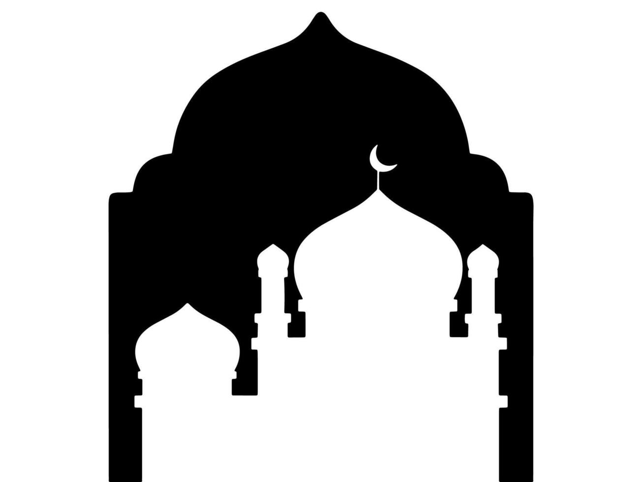 Mosque Ramadan Black and White Frame Background vector