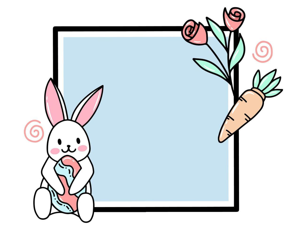 Easter Background with Frame Illustration vector