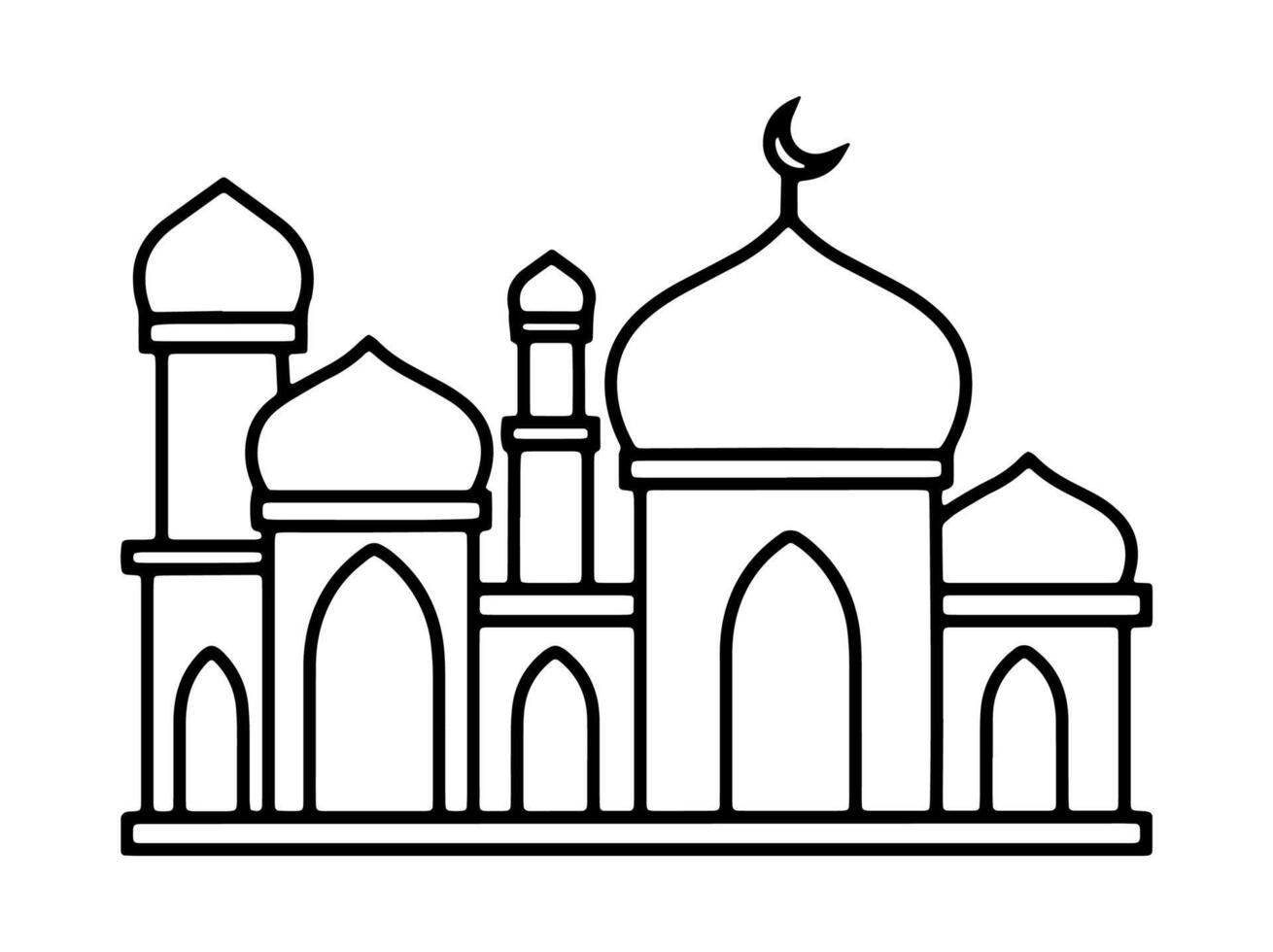 Islamic Mosque Line Art Illustration vector