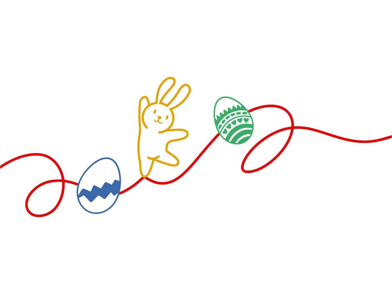 Pascua de Resurrección huevos línea Arte ilustración vector
