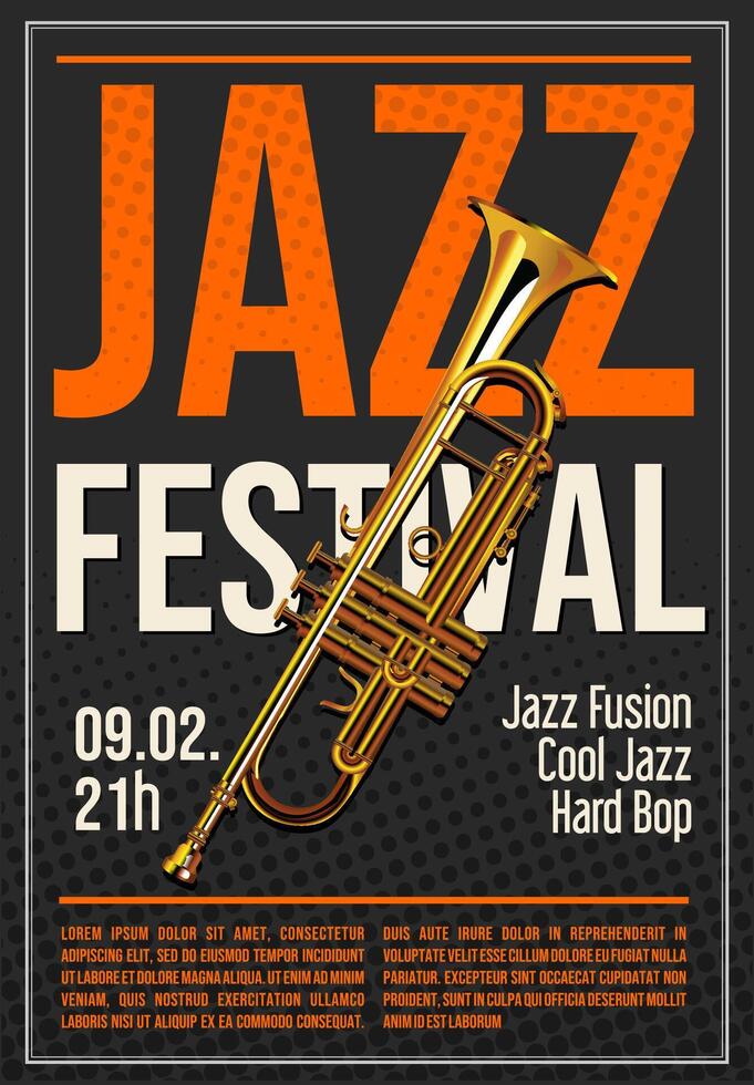 Jazz festival or concert retro background vector illustration