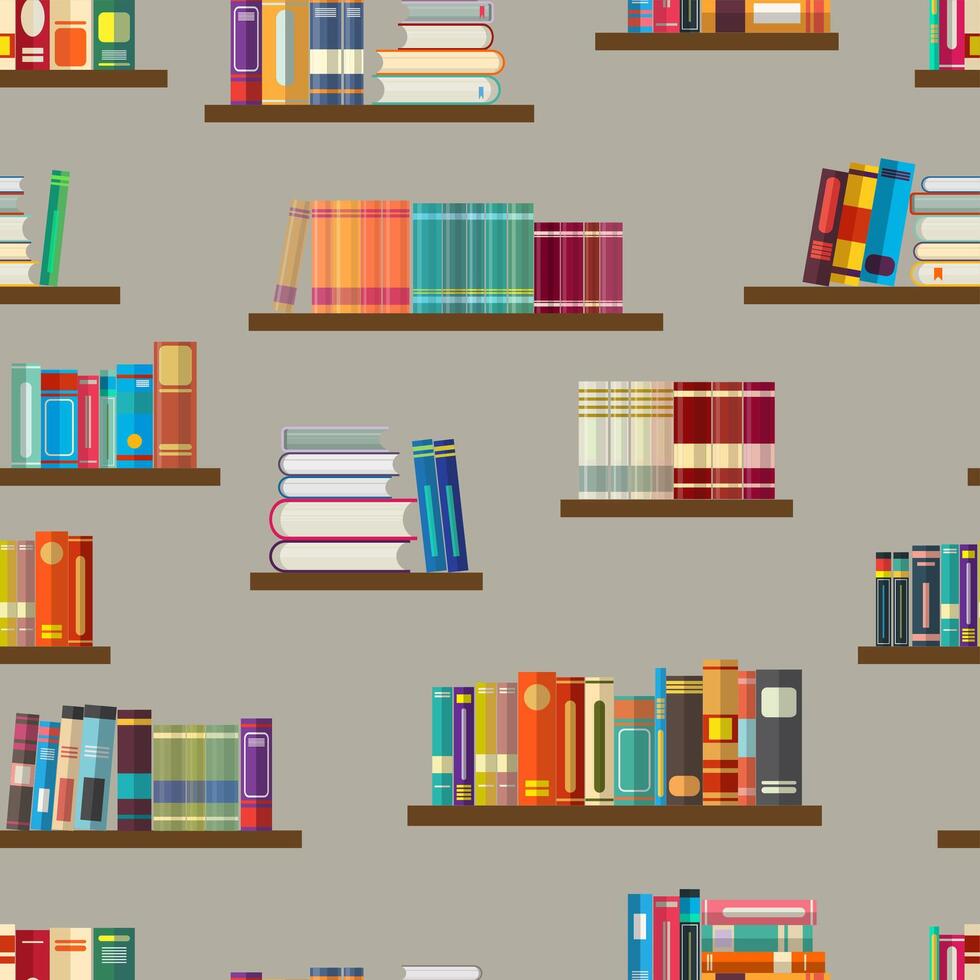 books seamless design in flat style vector illustration