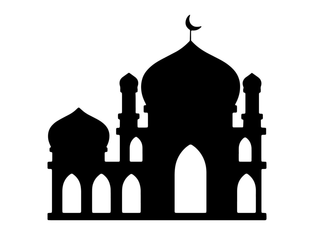 Mosque Silhouette on Ramadan Kareen Background vector