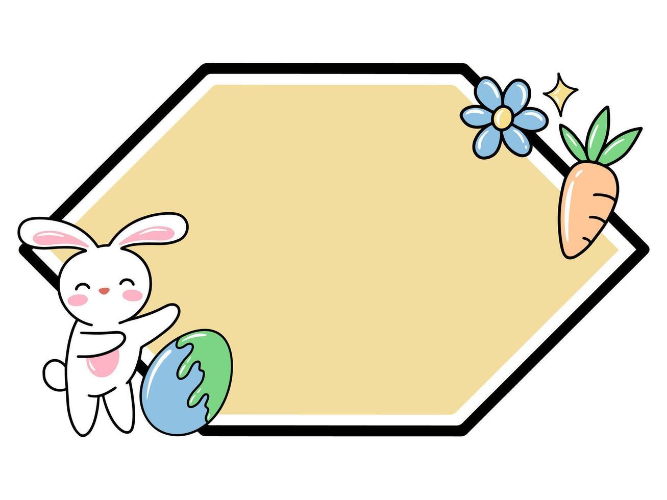 Easter Border Frame Background Illustration vector