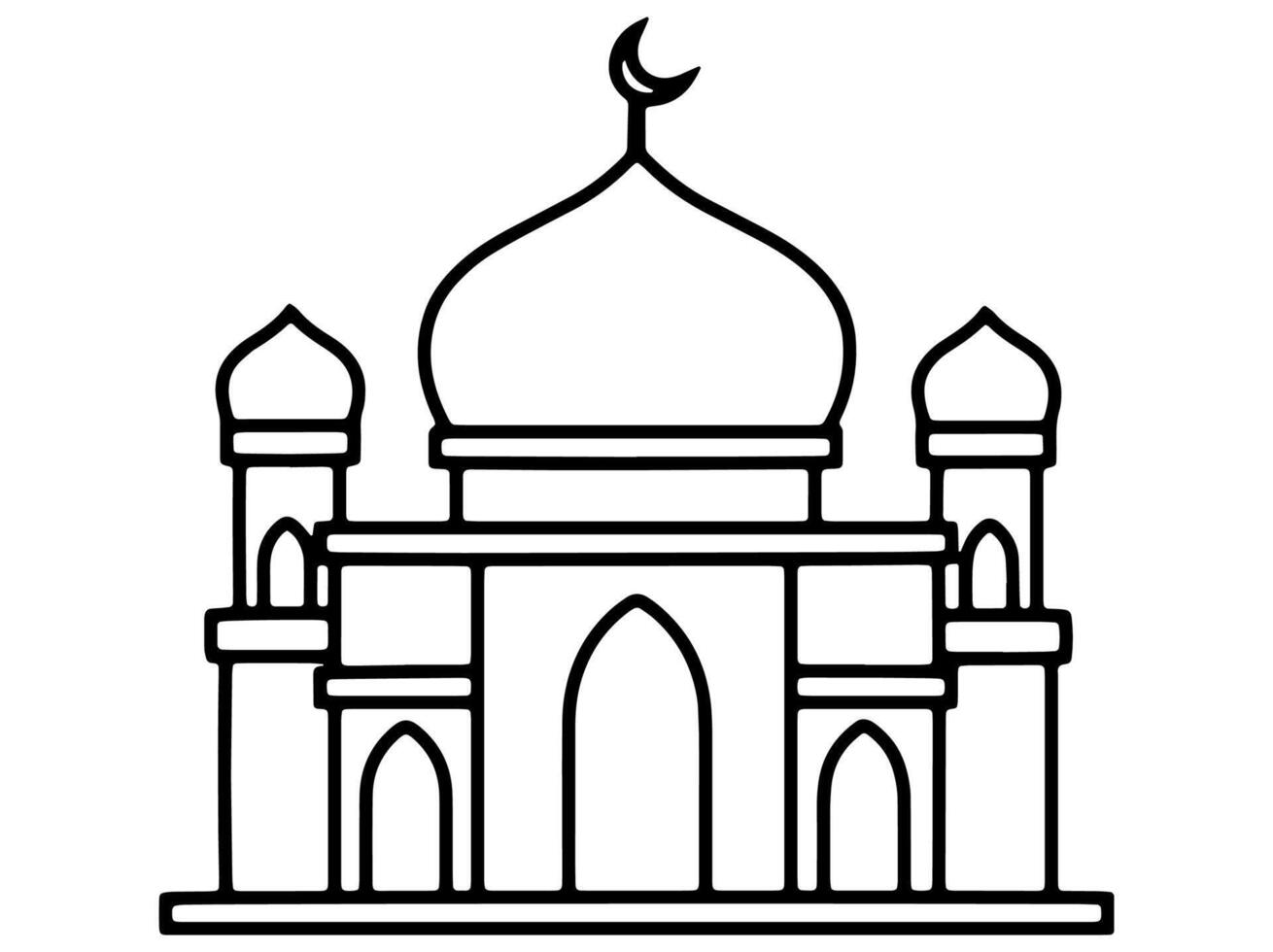 Mosque Line Art Background Illustration vector