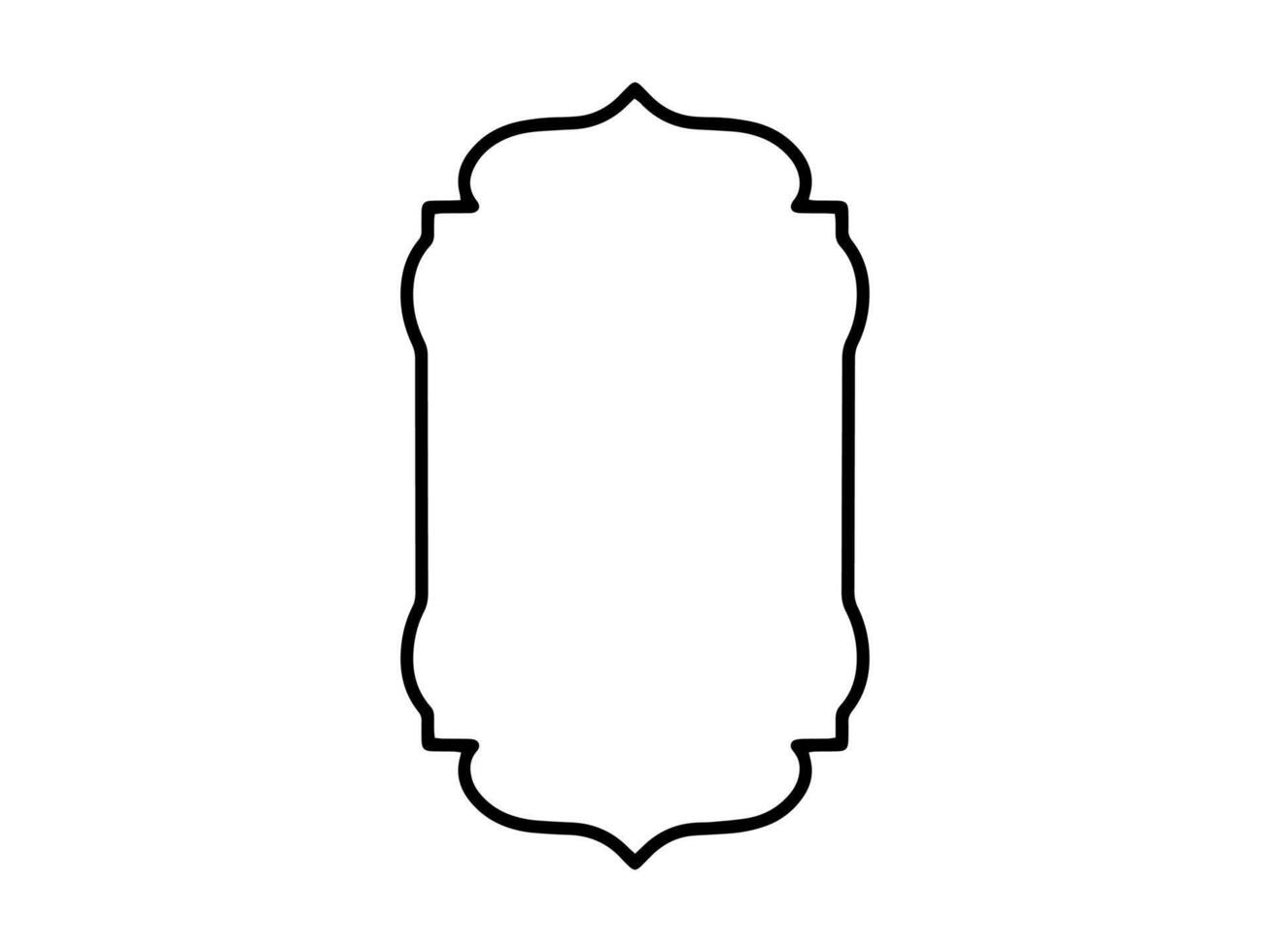 Islamic Frame Background Black and White vector