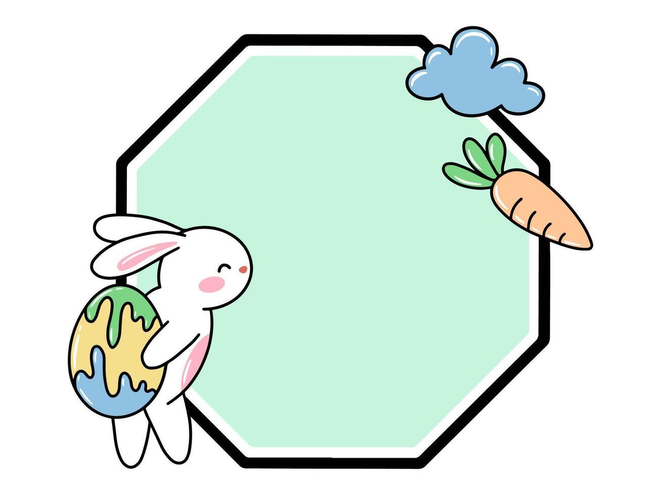 Frame Background Easter Egg and Bunny vector