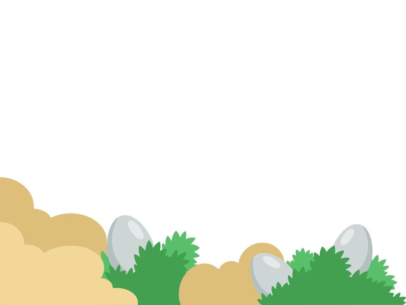 Easter Eggs Green Grass Illustration vector