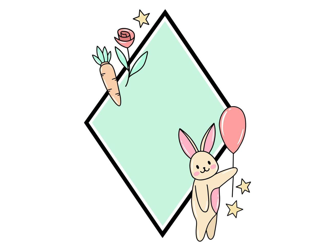 Easter Eggs and Bunnies Frame Background vector