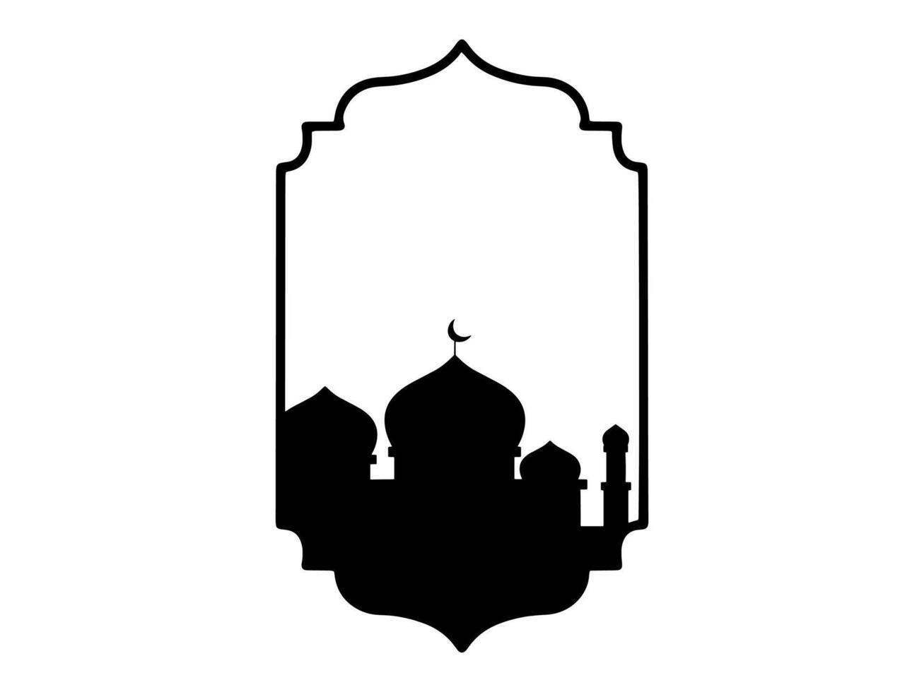 islámico mezquita Ramadán Mubarak silueta marco antecedentes vector