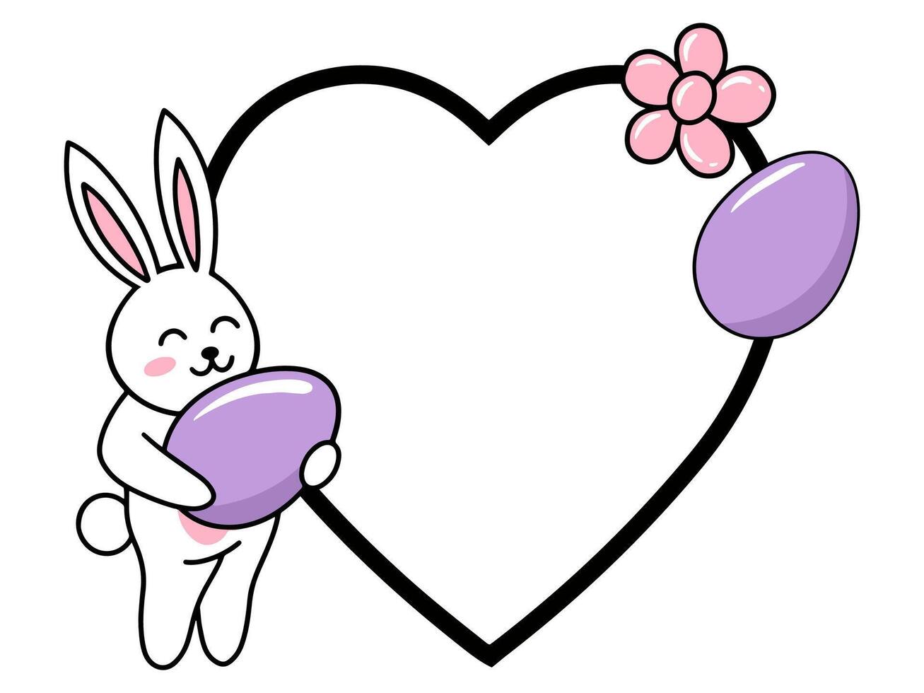 Easter Background with Frame and bunny vector