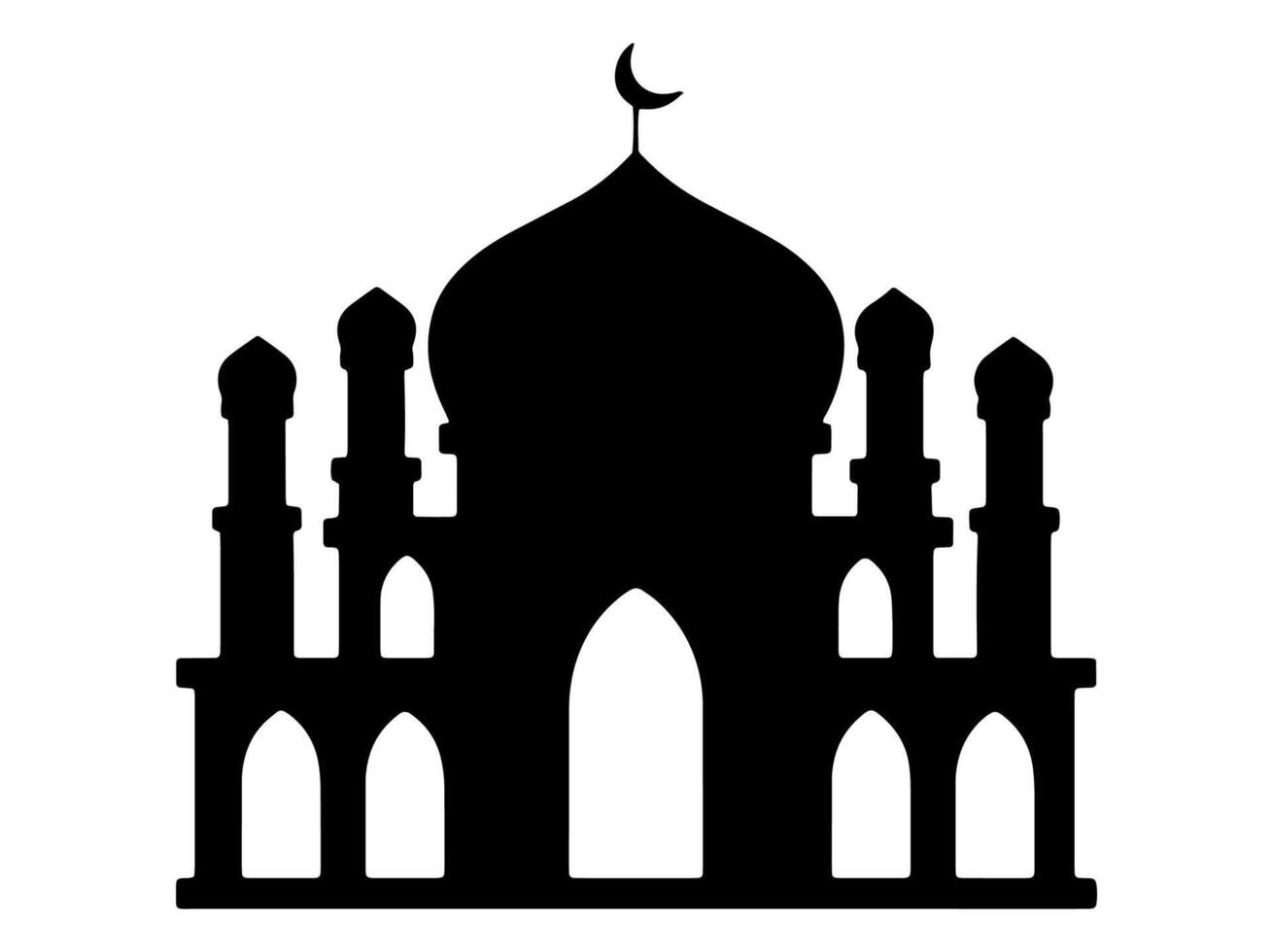 islámico mezquita silueta antecedentes en Ramadán vector