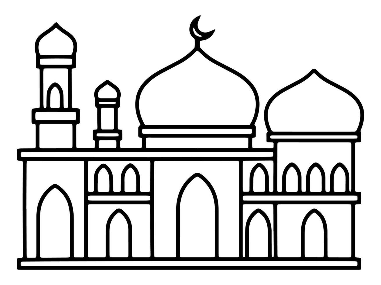 Islamic Mosque Line Art Illustration vector