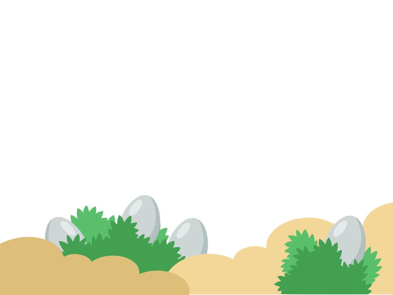 Easter Eggs Green Grass Illustration vector