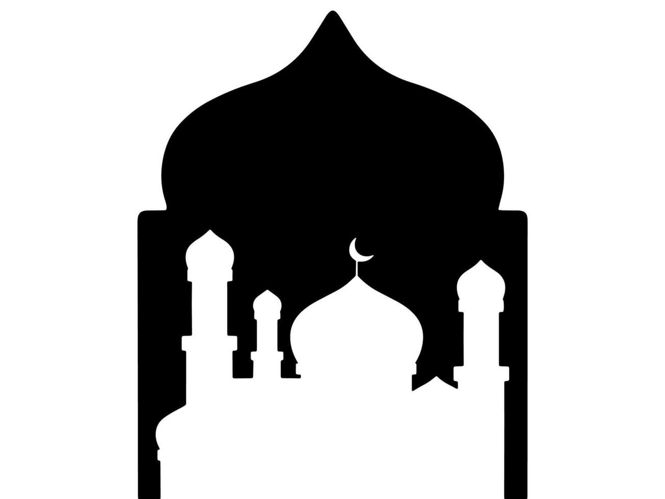 Mosque Ramadan Black and White Frame Background vector