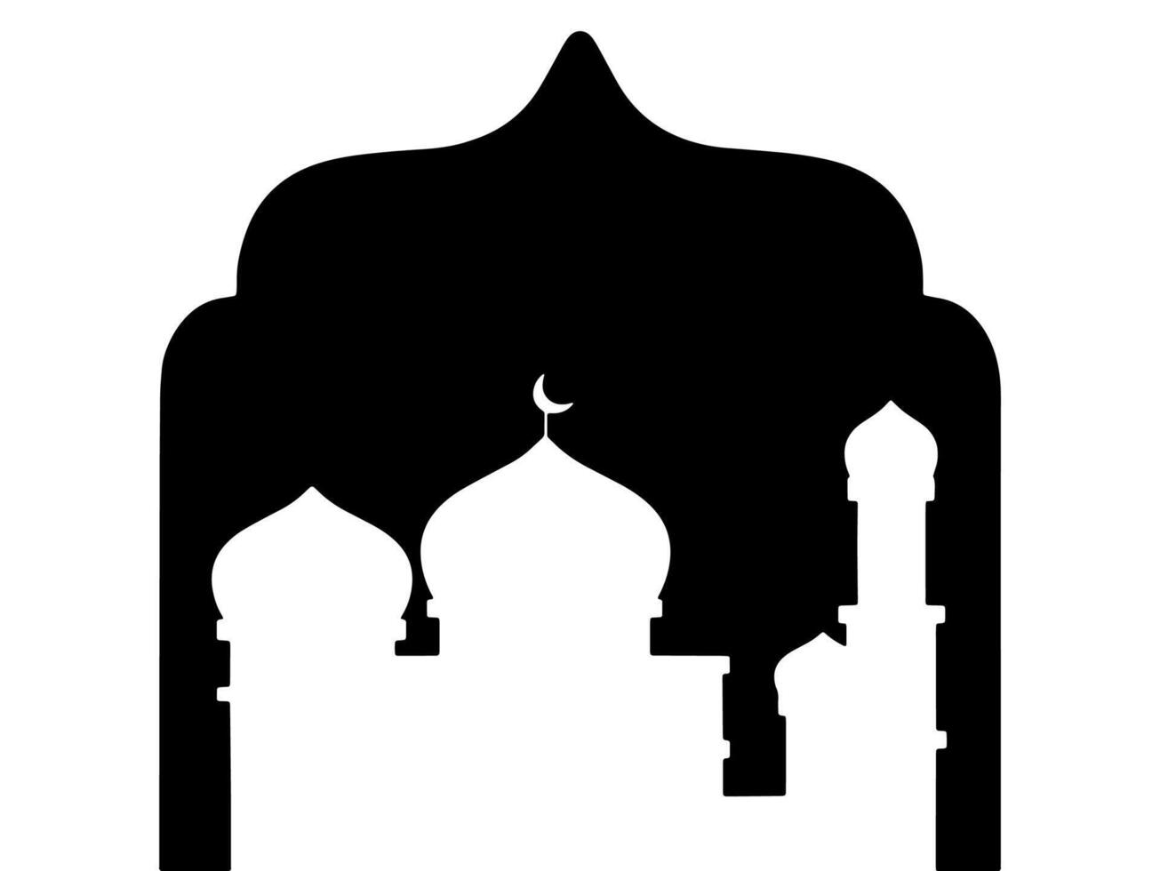 Mosque Ramadan Kareem Silhouette Frame Background vector
