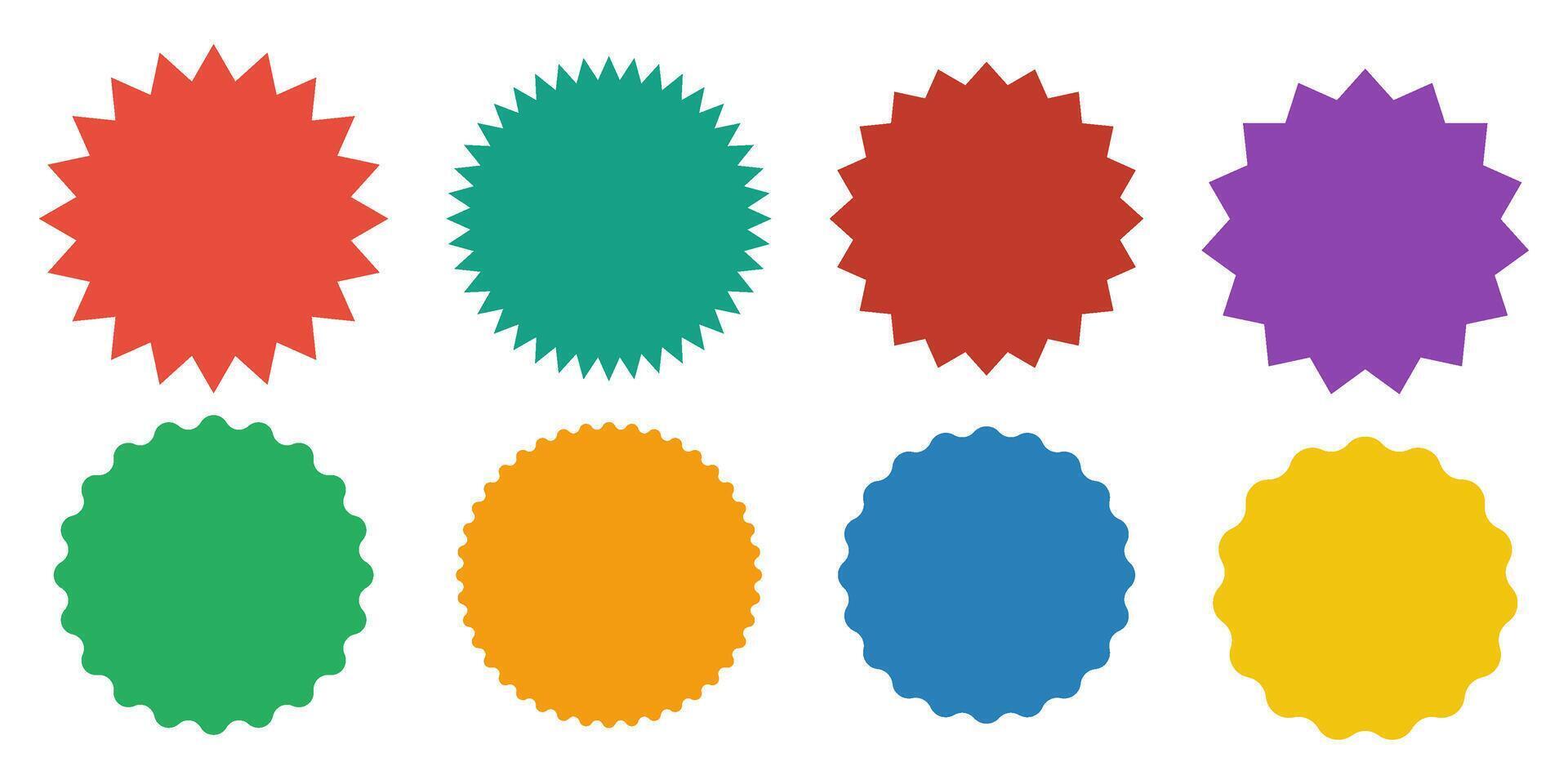 Badge label icon set different colours vector