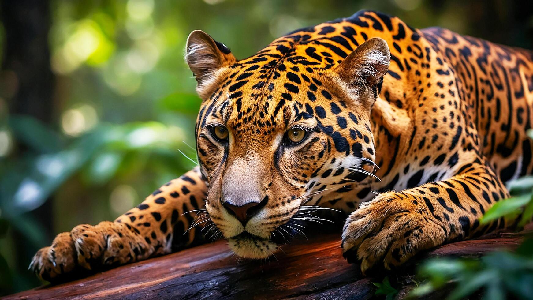 AI generated Jaguar live in natural forests photo