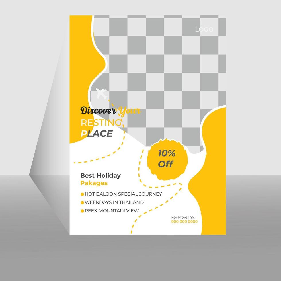 flyer template design, space for photo background vector