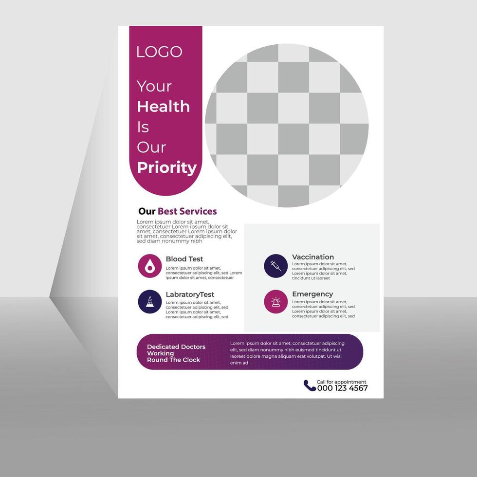 flyer template design, space for photo background vector