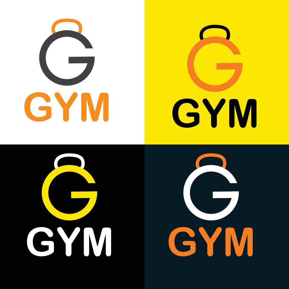 Unique Clean Minimal Gym Logo Design. vector