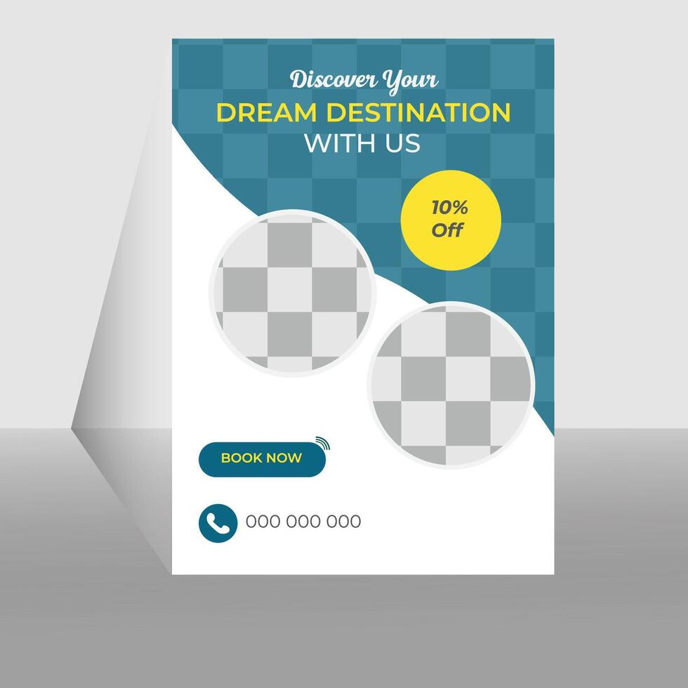 flyer template design, space for photo background vector