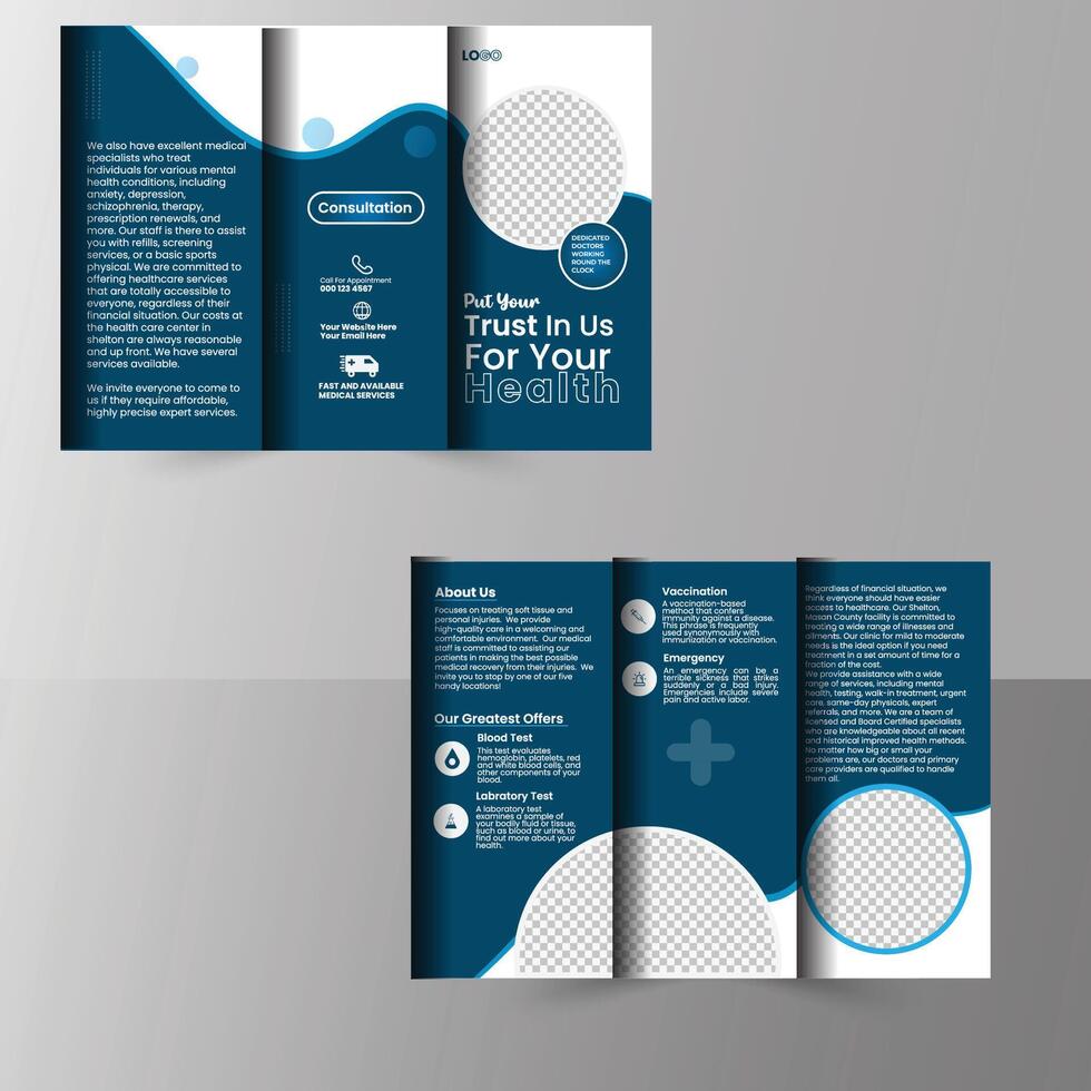 Corporate Trifold Brochure Design. vector
