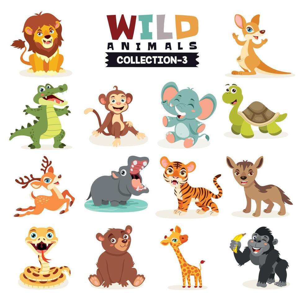 Set Of Various Wild Animals vector