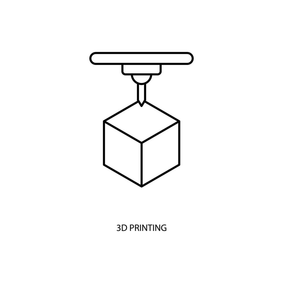 3d printing concept line icon. Simple element illustration. 3d printing concept outline symbol design. vector