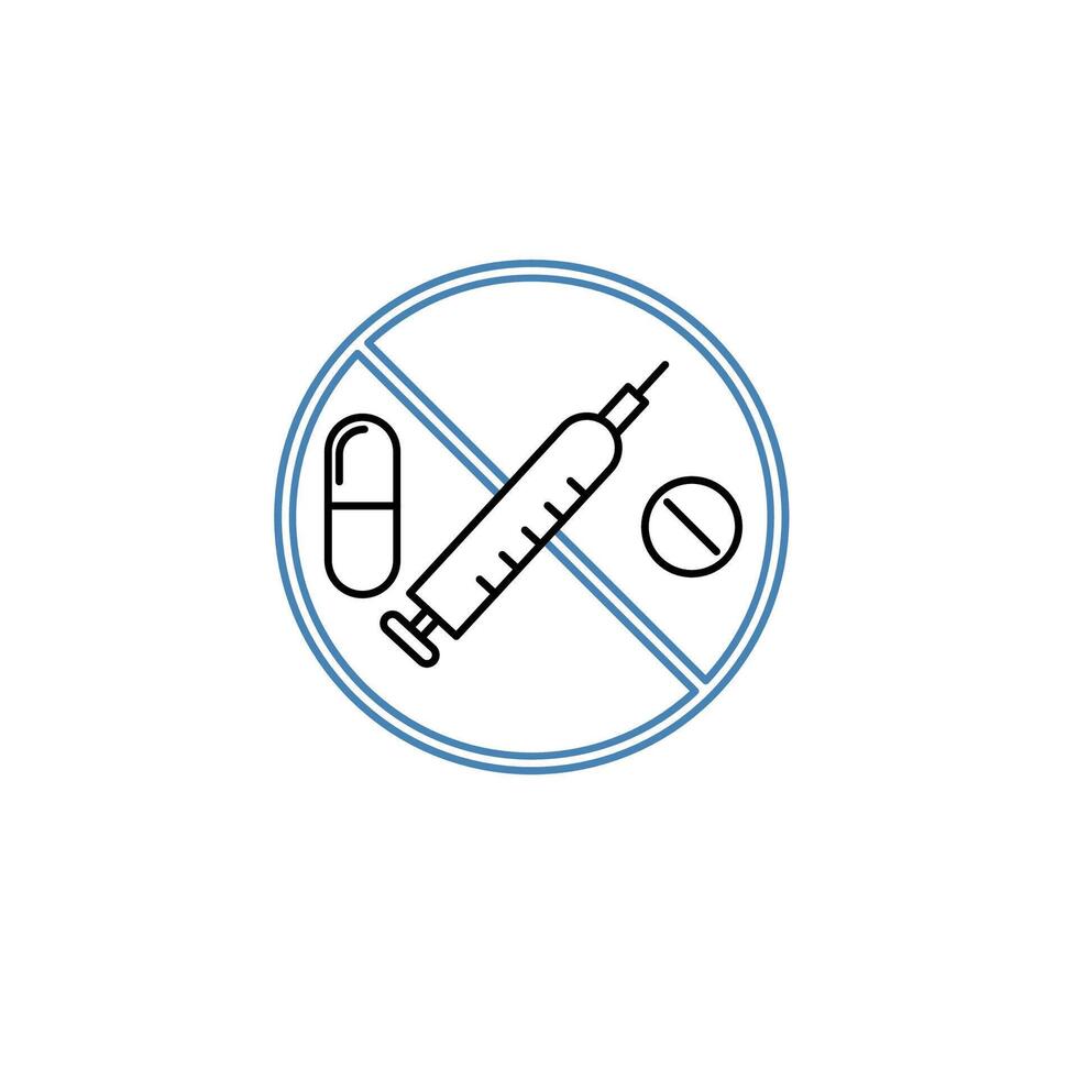 no drugs concept line icon. Simple element illustration. no drugs concept outline symbol design. vector