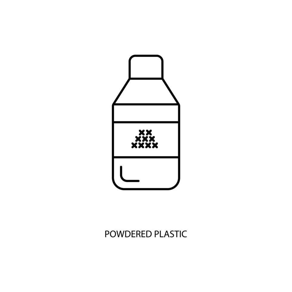 powdered plastic concept line icon. Simple element illustration. powdered plastic concept outline symbol design. vector