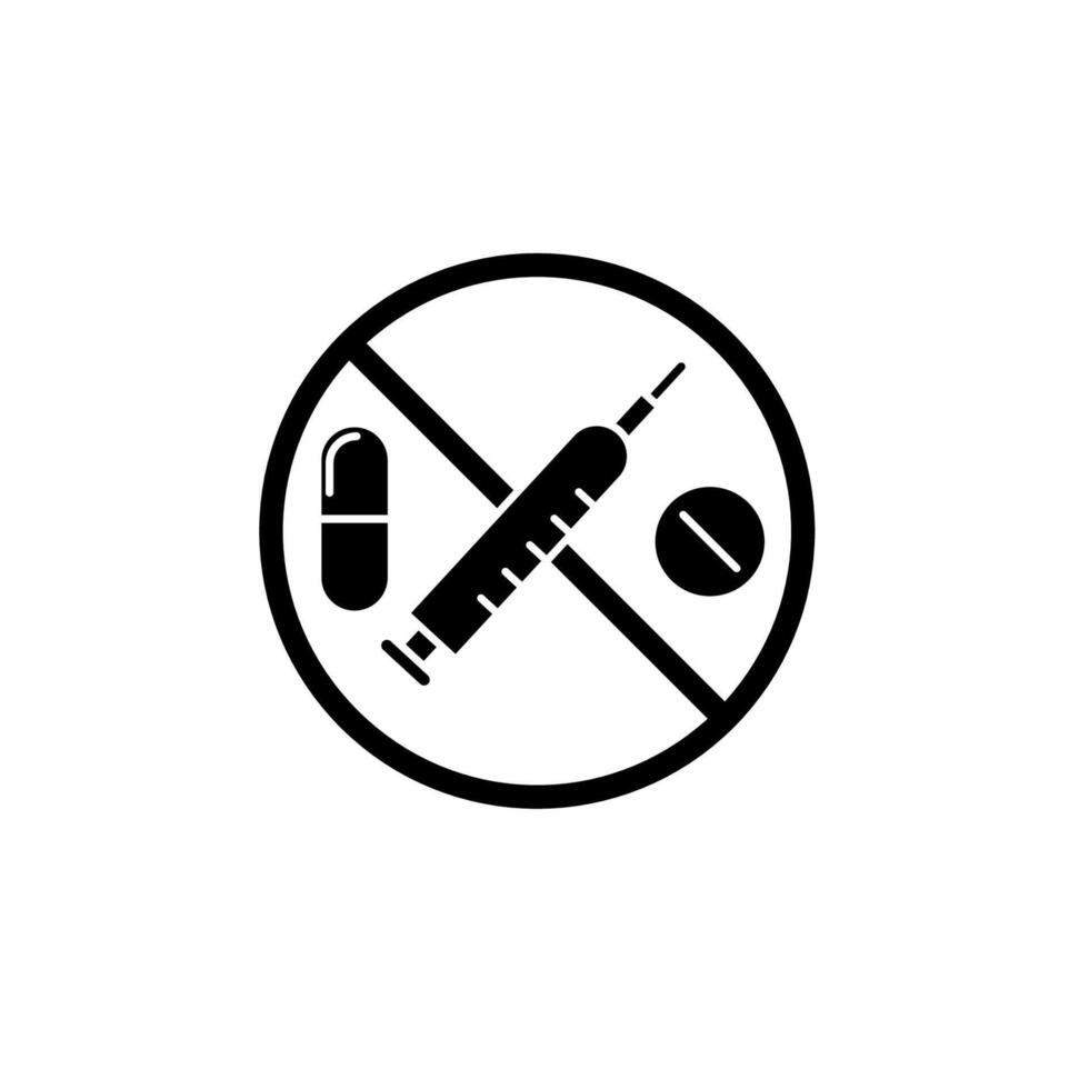 no drugs concept line icon. Simple element illustration. no drugs concept outline symbol design. vector