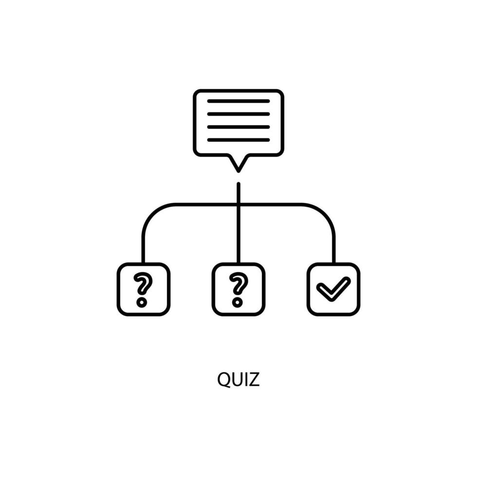 quiz concept line icon. Simple element illustration. quiz concept outline symbol design. vector