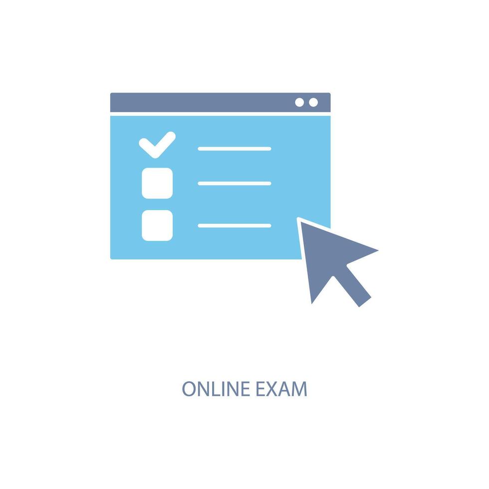 online exam concept line icon. Simple element illustration. online exam concept outline symbol design. vector