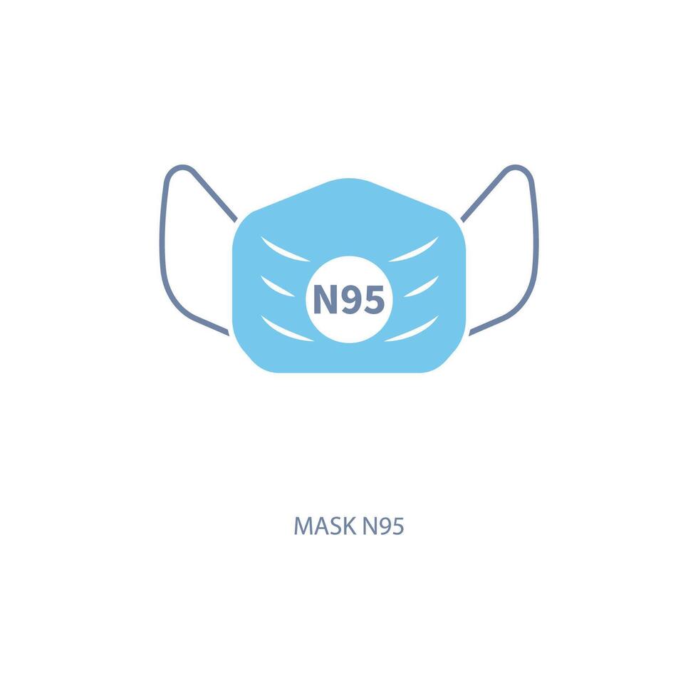 mask n95 concept line icon. Simple element illustration. mask n95 concept outline symbol design. vector