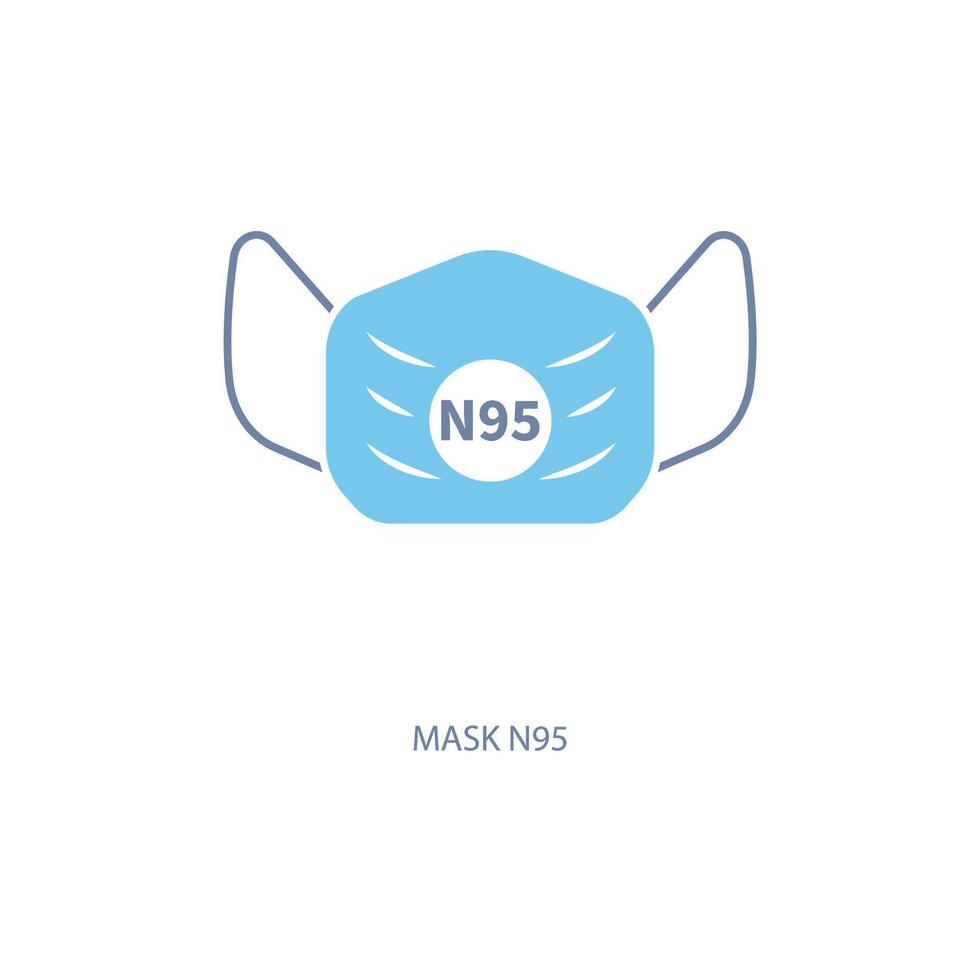 mask n95 concept line icon. Simple element illustration. mask n95 concept outline symbol design. vector