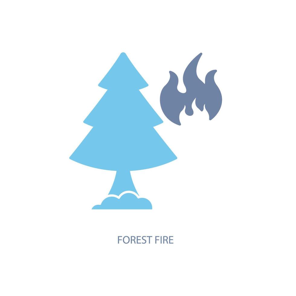 forest fire concept line icon. Simple element illustration. forest fire concept outline symbol design. vector