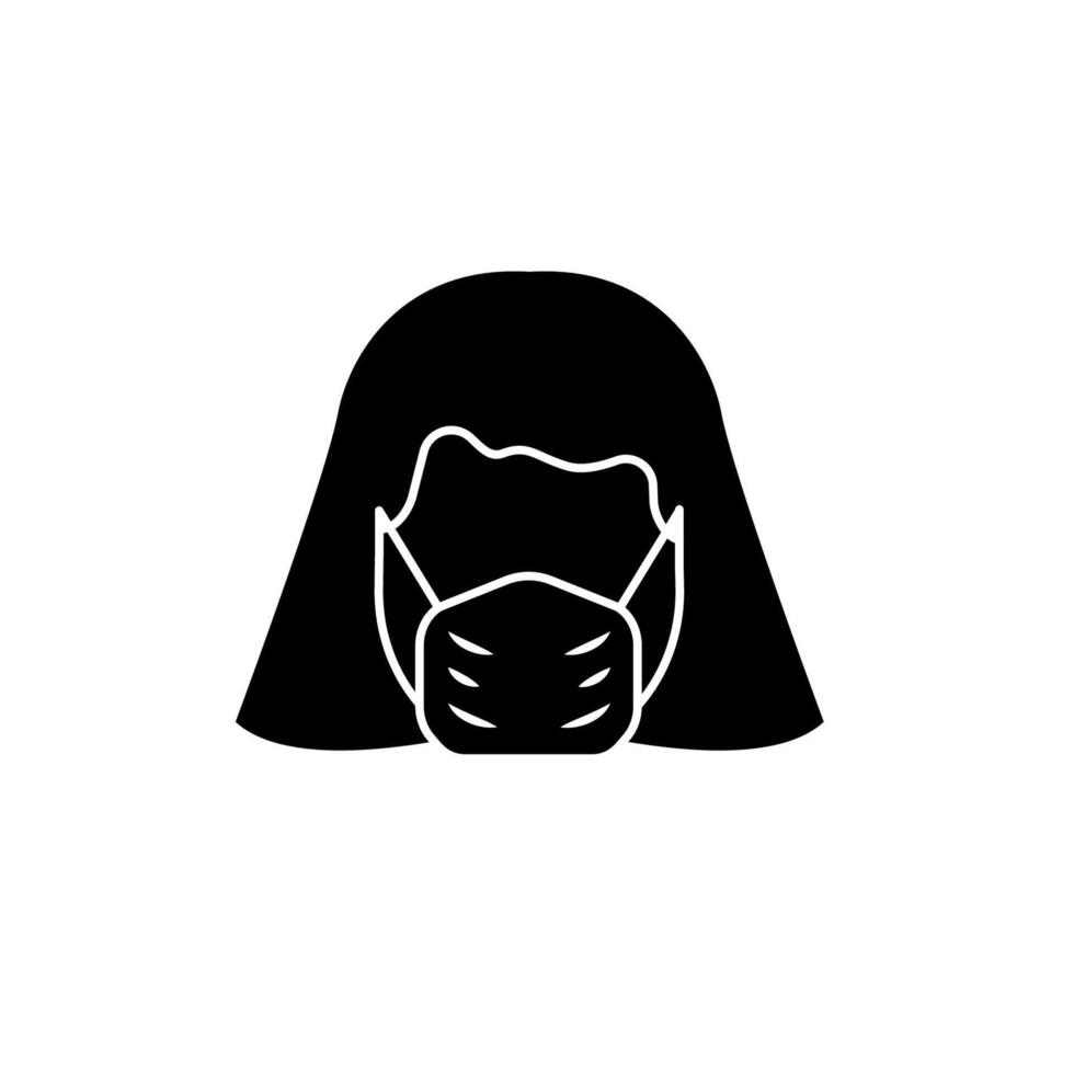 woman with mask concept line icon. Simple element illustration. woman with mask concept outline symbol design. vector